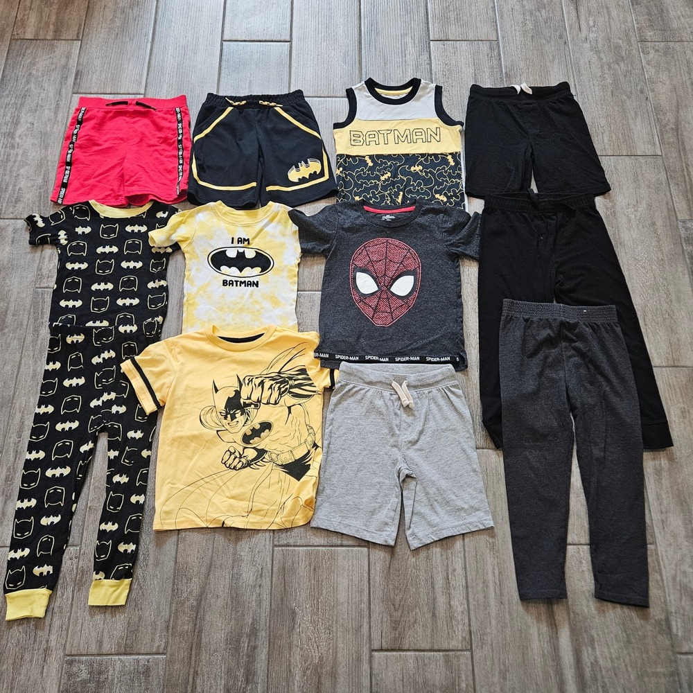 DC Comic Marvel Batman Spider-Man Clothing Lot of 12 Kids Boy‎ Size 5T Superhero